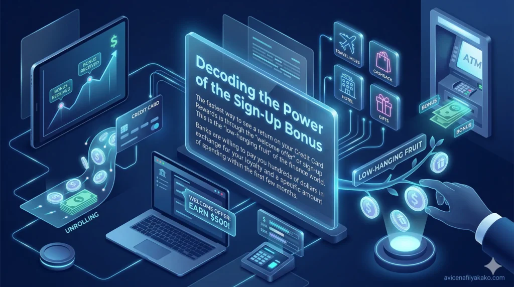 A glowing digital lock being opened to reveal a massive influx of points, representing the significant impact of a Credit Card Rewards sign-up bonus (SUB).