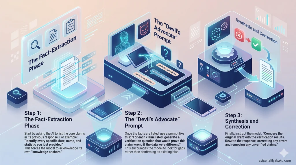 How to Implement Chain of Verification in Your Workflow - Image avicenafilyakako.com A large-scale 3D isometric view of an LLM processing center where experts monitor the Chain of Verification (CoVe) implementation.