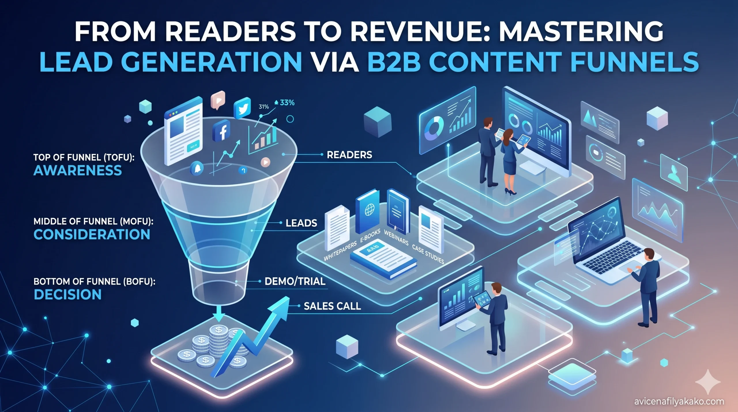 From Readers to Revenue Mastering Lead Generation via B2B Content Funnels - Image avicenafilyakako.com