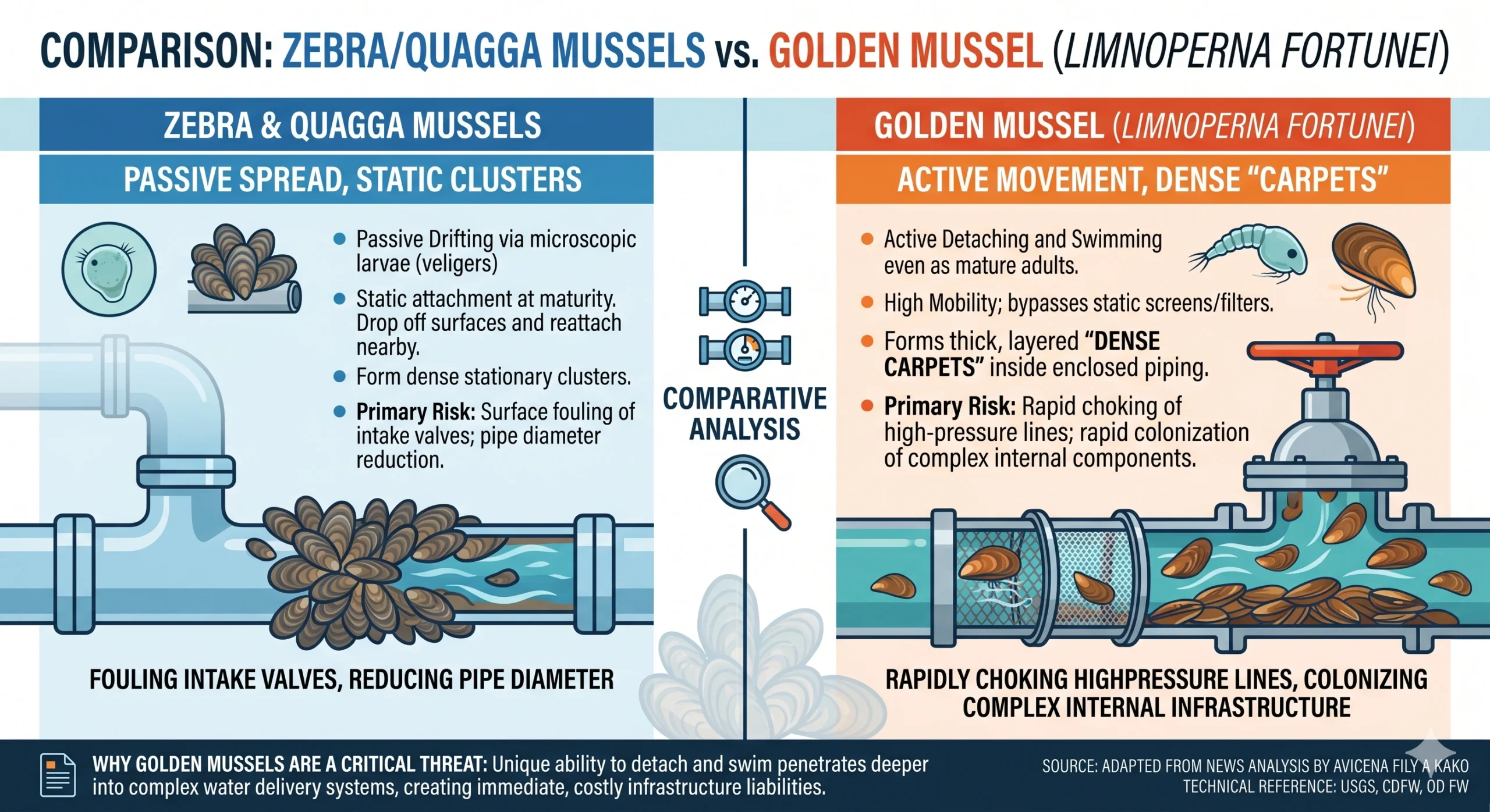 The Golden Mussel Invasion: Infrastructure Threat Comparison - Image avicenafilyakako.com