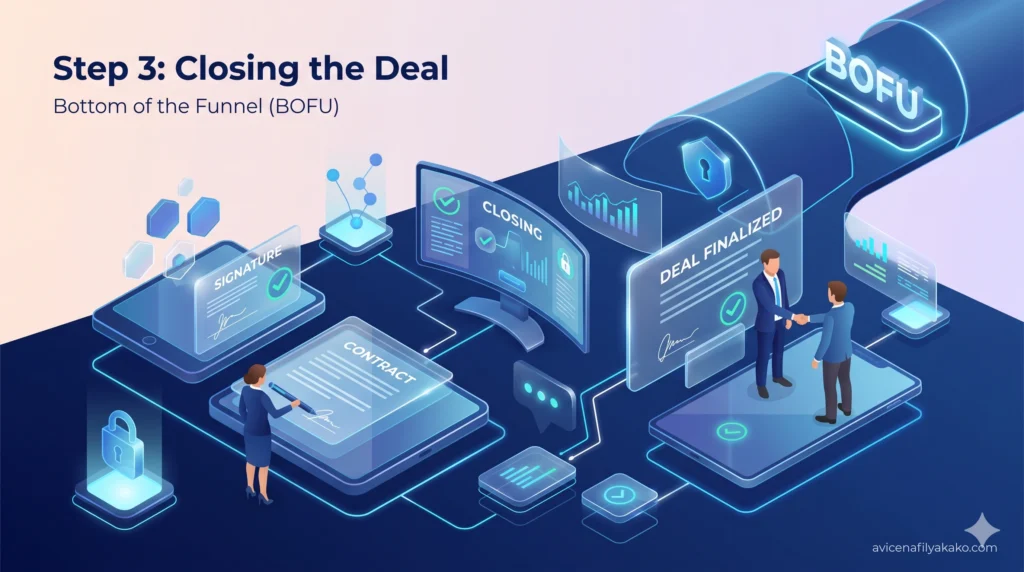 Step 3 Closing the Deal at the Bottom of the Funnel (BOFU) - Image avicenafilyakako.com