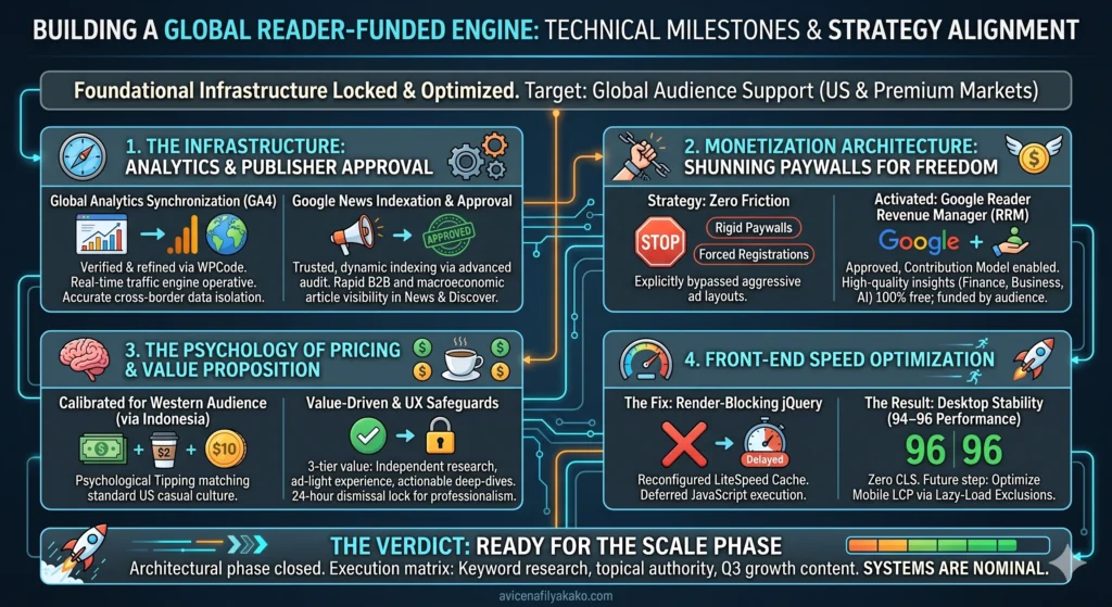 Digital Asset Architecture: Building a Global Reader-Funded Engine Technical Milestones and Strategy Alignment - Infographic avicenafilyakako.com