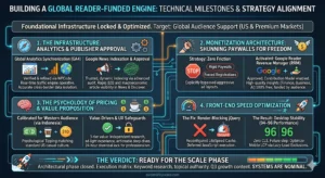Digital Asset Architecture: Building a Global Reader-Funded Engine Technical Milestones and Strategy Alignment - Infographic avicenafilyakako.com