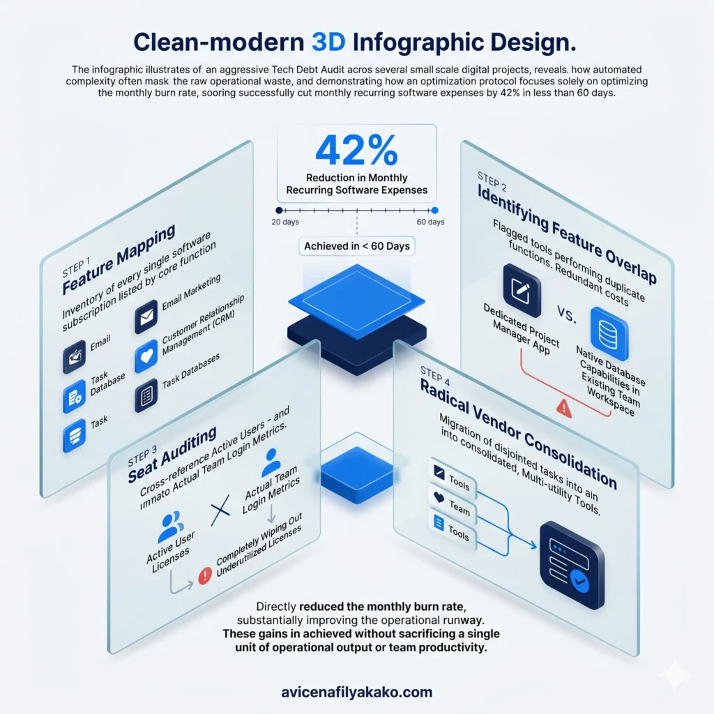 Case Study Cutting SaaS Expenses by 42% in 60 Days - Infographic avicenafilyakako.com