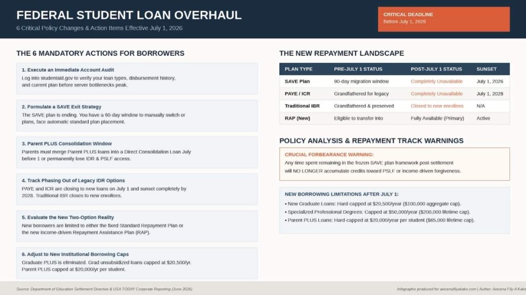 Federal Student Loan Overhaul 6 Crucial Steps for Borrowers Before July 1 Restrictions Take Effect - infographic avicenafilyakako.com