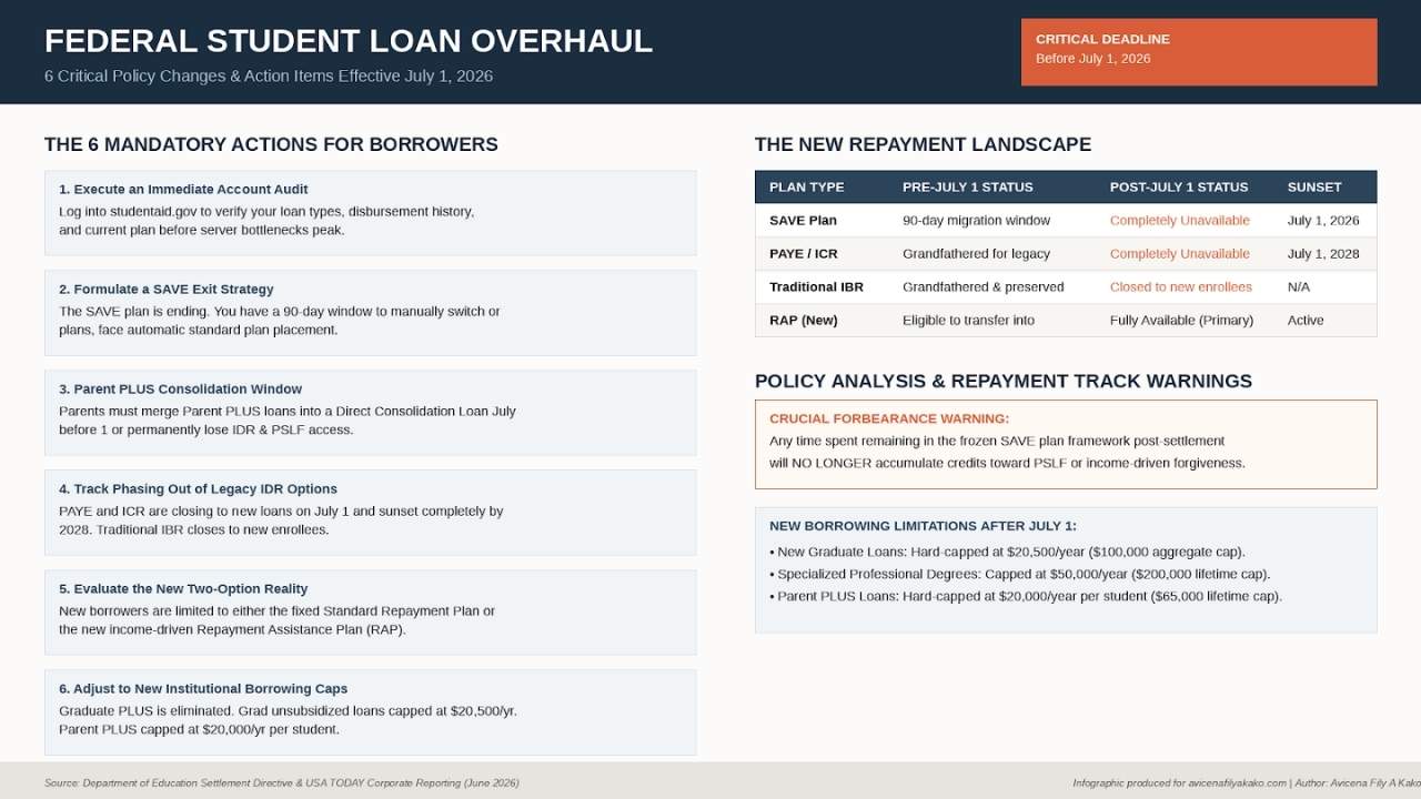 Federal Student Loan Overhaul 6 Crucial Steps for Borrowers Before July 1 Restrictions Take Effect - infographic avicenafilyakako.com