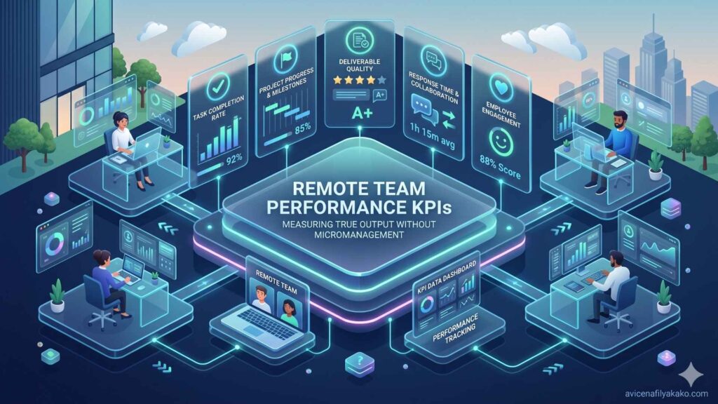 Remote Team Performance KPIs Measuring True Output Without Micromanagement - Image avicenafilyakako.com
