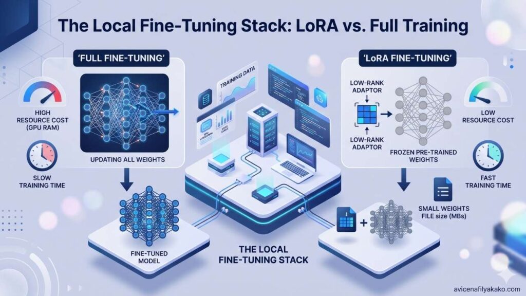 The Local Fine-Tuning Stack LoRA vs. Full Training - Image avicenafilyakako.com