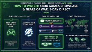 Xbox Marks 25 Years with Double-Feature Games Showcase and Gears of War E-Day Direct - Infographic avicenafilyakako.com
